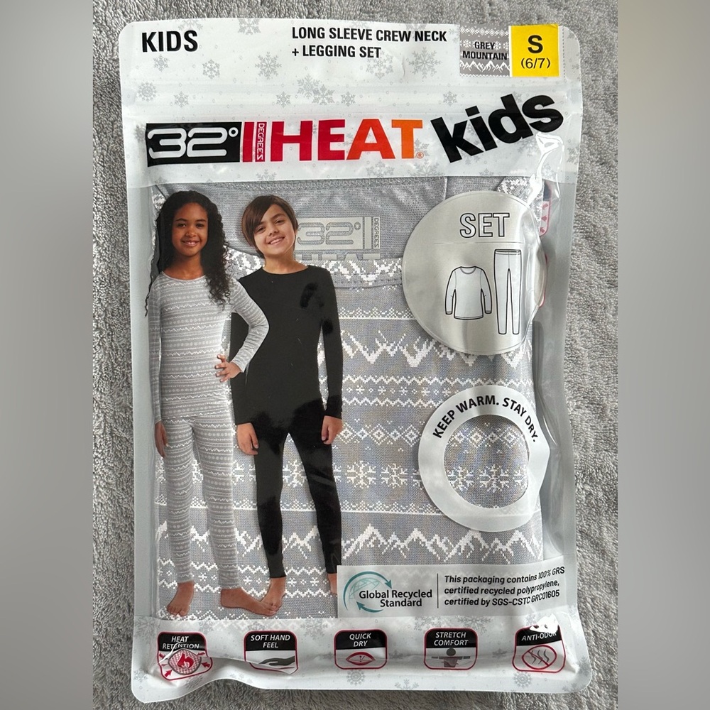 32 Degrees Kids' Heat Set/ Size: S (6/7) NWT